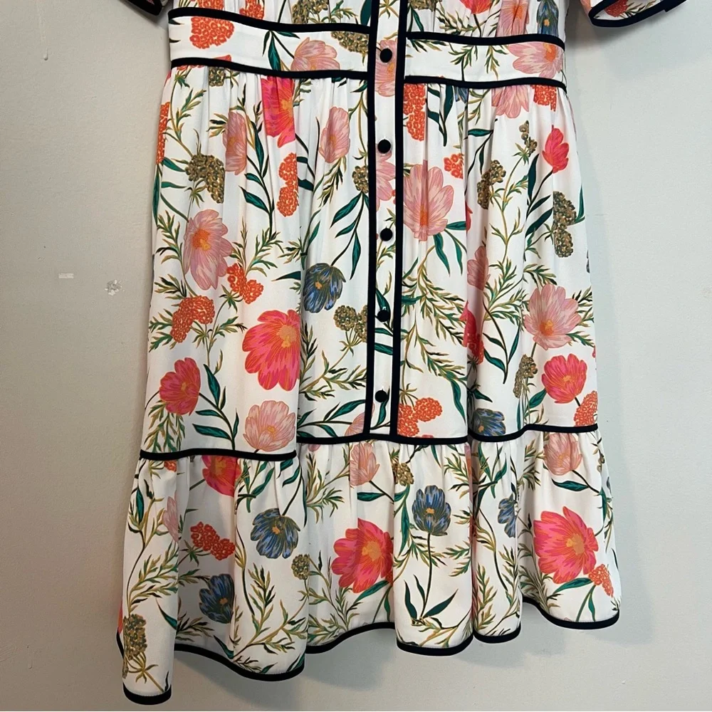 KATE SPADE- Picnic Perfect Blossom Fluid Shirtdress Spring Floral Preppy Church - Picture 5 of 10
